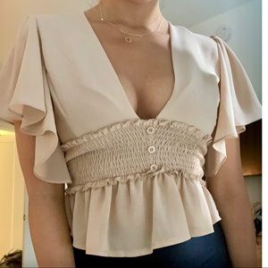 Ruffle accent top